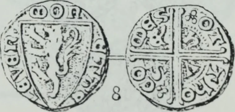 An illustration from Imitations des monnaies au type esterlin frappées en Europe pendante le XIIIe et le XIVe siècle, 1871, leaf 34