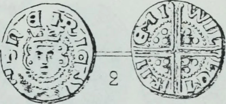 An illustration from Imitations des monnaies au type esterlin frappées en Europe pendante le XIIIe et le XIVe siècle, 1871, leaf 36