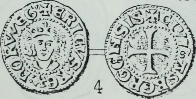An illustration from Imitations des monnaies au type esterlin frappées en Europe pendante le XIIIe et le XIVe siècle, 1871, leaf 38