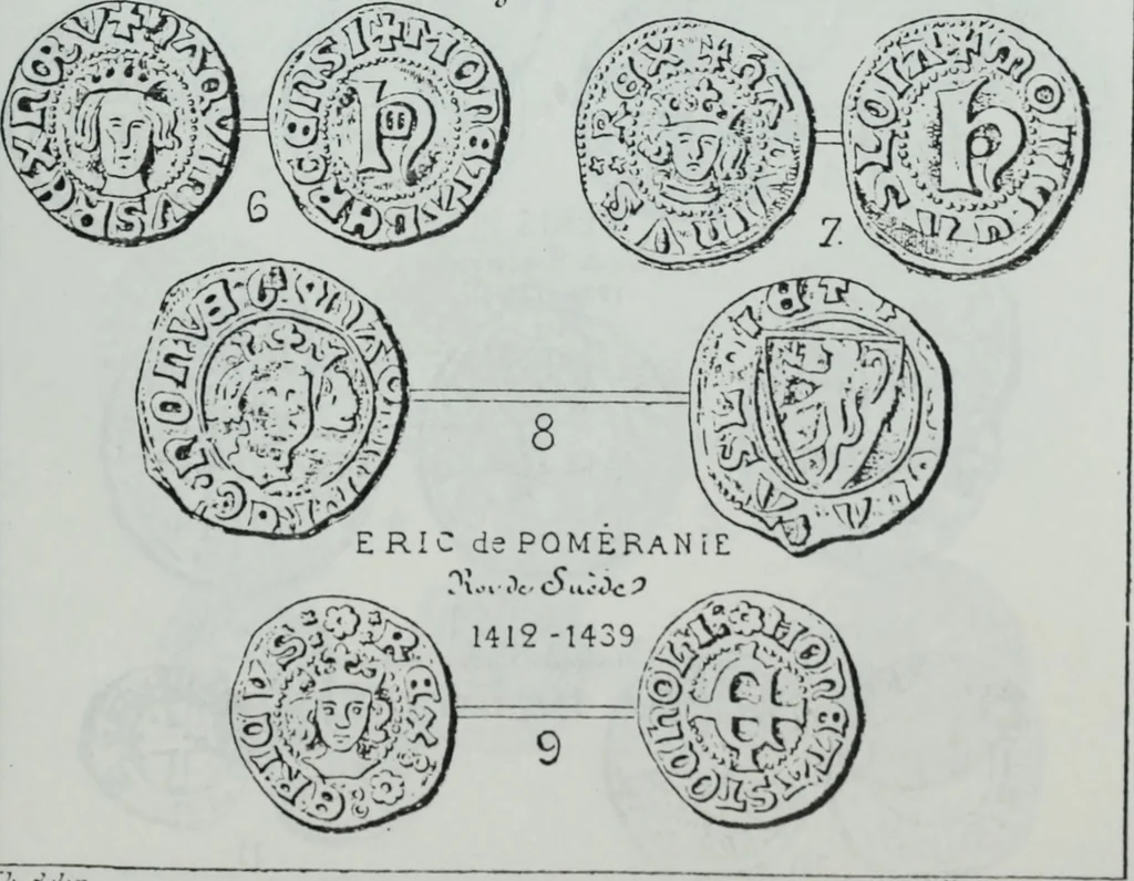 An illustration from Imitations des monnaies au type esterlin frappées en Europe pendante le XIIIe et le XIVe siècle, 1871, leaf 38