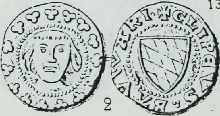 An illustration from Imitations des monnaies au type esterlin frappées en Europe pendante le XIIIe et le XIVe siècle, 1871, leaf 39