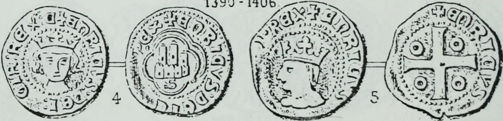 An illustration from Imitations des monnaies au type esterlin frappées en Europe pendante le XIIIe et le XIVe siècle, 1871, leaf 39