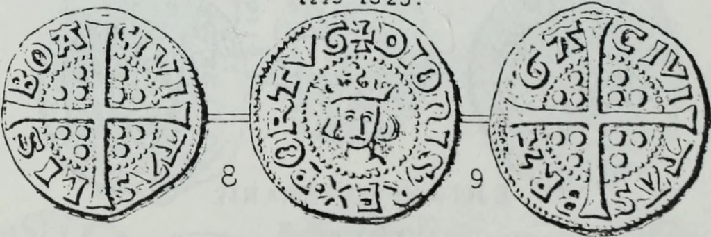 An illustration from Imitations des monnaies au type esterlin frappées en Europe pendante le XIIIe et le XIVe siècle, 1871, leaf 39