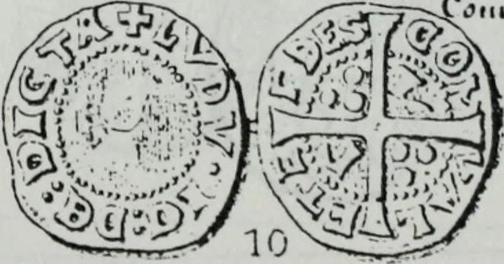 An illustration from Imitations des monnaies au type esterlin frappées en Europe pendante le XIIIe et le XIVe siècle, 1871, leaf 39
