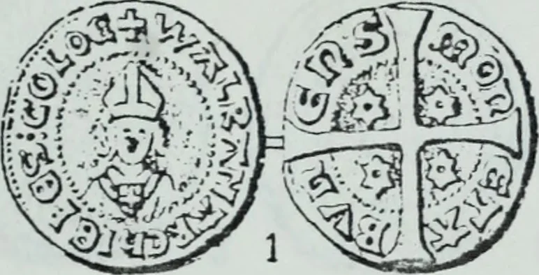 An illustration from Imitations des monnaies au type esterlin frappées en Europe pendante le XIIIe et le XIVe siècle, 1871, leaf 40
