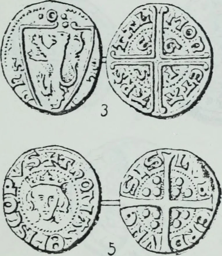 An illustration from Imitations des monnaies au type esterlin frappées en Europe pendante le XIIIe et le XIVe siècle, 1871, leaf 40