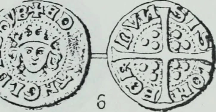 An illustration from Imitations des monnaies au type esterlin frappées en Europe pendante le XIIIe et le XIVe siècle, 1871, leaf 40
