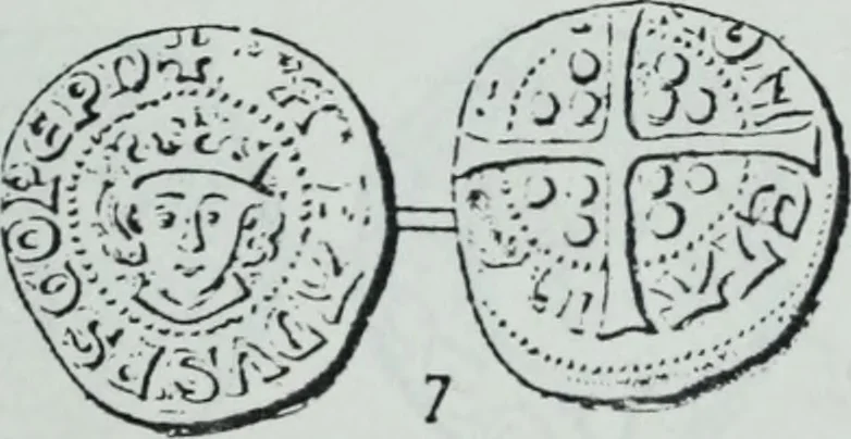 An illustration from Imitations des monnaies au type esterlin frappées en Europe pendante le XIIIe et le XIVe siècle, 1871, leaf 40