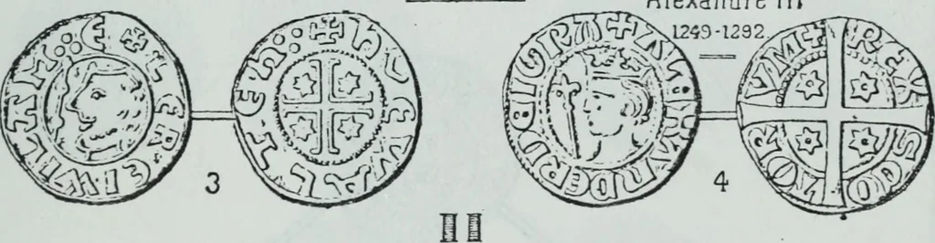 An illustration from Imitations des monnaies au type esterlin frappées en Europe pendante le XIIIe et le XIVe siècle, 1871, leaf 6