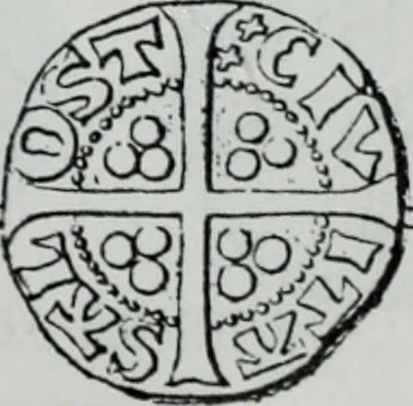 An illustration from Imitations des monnaies au type esterlin frappées en Europe pendante le XIIIe et le XIVe siècle, 1871, leaf 7