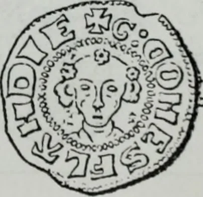 An illustration from Imitations des monnaies au type esterlin frappées en Europe pendante le XIIIe et le XIVe siècle, 1871, leaf 7