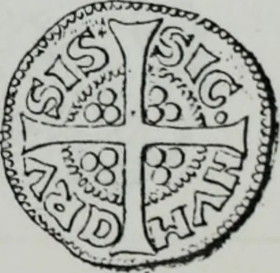 An illustration from Imitations des monnaies au type esterlin frappées en Europe pendante le XIIIe et le XIVe siècle, 1871, leaf 7