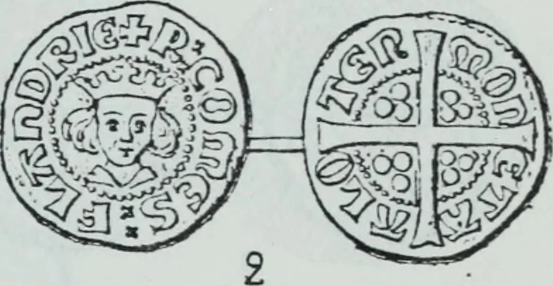 An illustration from Imitations des monnaies au type esterlin frappées en Europe pendante le XIIIe et le XIVe siècle, 1871, leaf 8