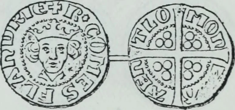 An illustration from Imitations des monnaies au type esterlin frappées en Europe pendante le XIIIe et le XIVe siècle, 1871, leaf 8