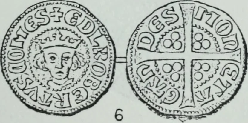 An illustration from Imitations des monnaies au type esterlin frappées en Europe pendante le XIIIe et le XIVe siècle, 1871, leaf 8