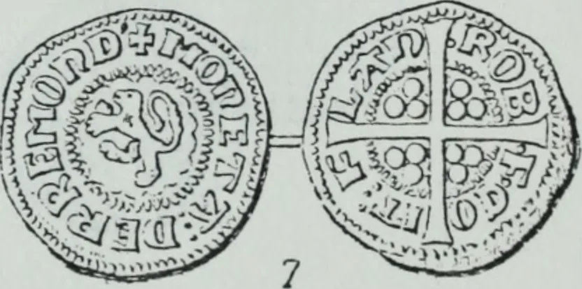 An illustration from Imitations des monnaies au type esterlin frappées en Europe pendante le XIIIe et le XIVe siècle, 1871, leaf 8