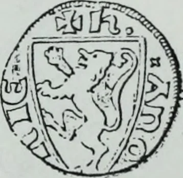 An illustration from Imitations des monnaies au type esterlin frappées en Europe pendante le XIIIe et le XIVe siècle, 1871, leaf 9
