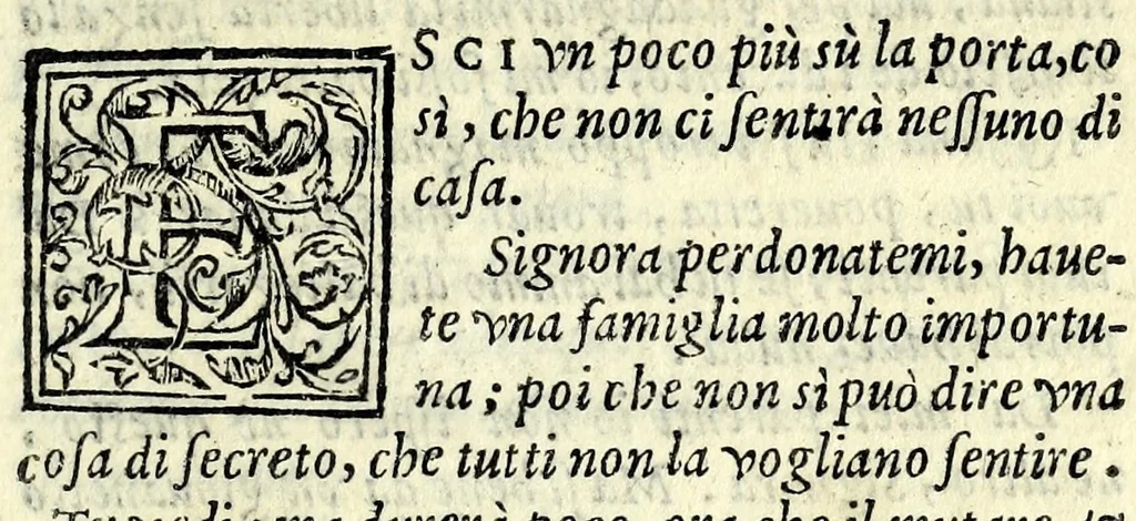An illustration from I morti vivi : comedia, 1576, leaf 85