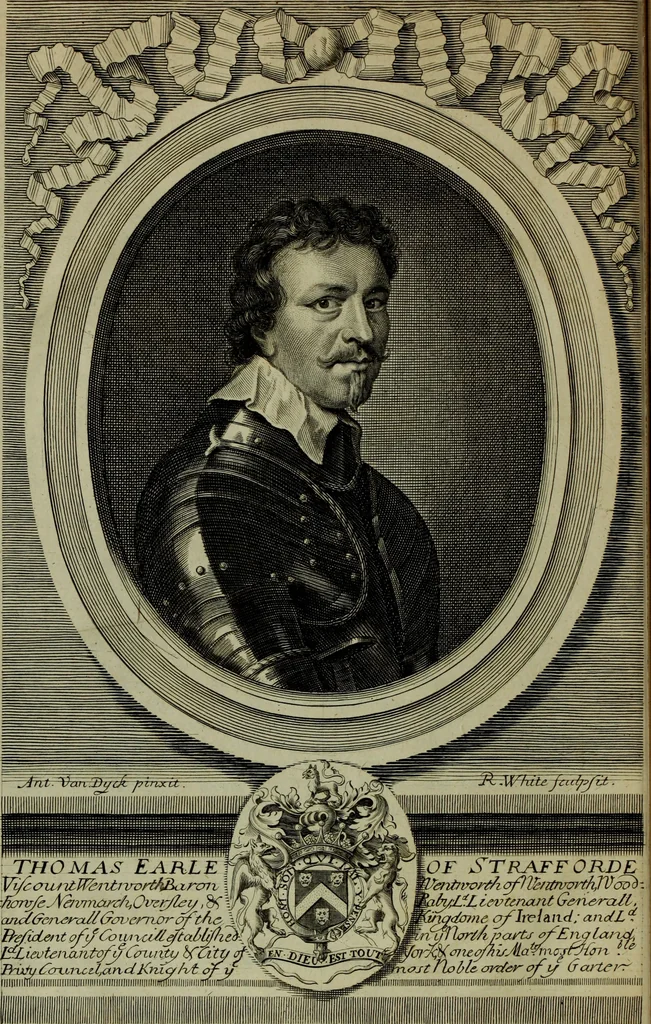 An illustration from An impartial collection of the great affairs of state : from the beginning of the Scotch rebellion in the year MDCXXXIX. to the murther of King Charles I. Wherein the first occasions, and the whole series of the late troubles in England, Scotland, & Ireland, are faithfully represented. Taken from authentick records, and methodically digested,, 1682, leaf 27