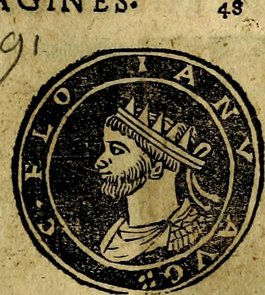 An illustration from Imperatorum et Caesarum vitæ, cum inaginibus ad vivam effigiem expressis. Libellus auctus cum elencho & iconijs consulum ab authore, 1534, leaf 114