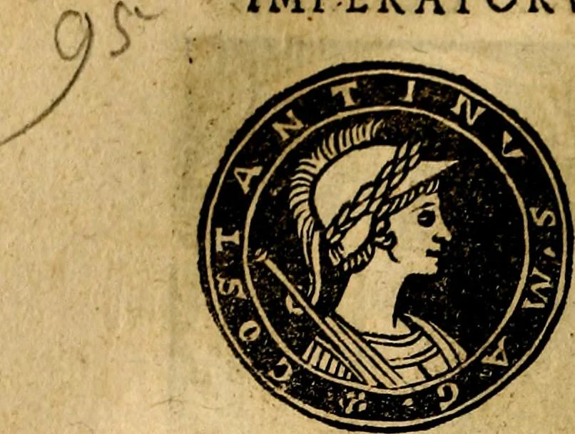 An illustration from Imperatorum et Caesarum vitæ, cum inaginibus ad vivam effigiem expressis. Libellus auctus cum elencho & iconijs consulum ab authore, 1534, leaf 123