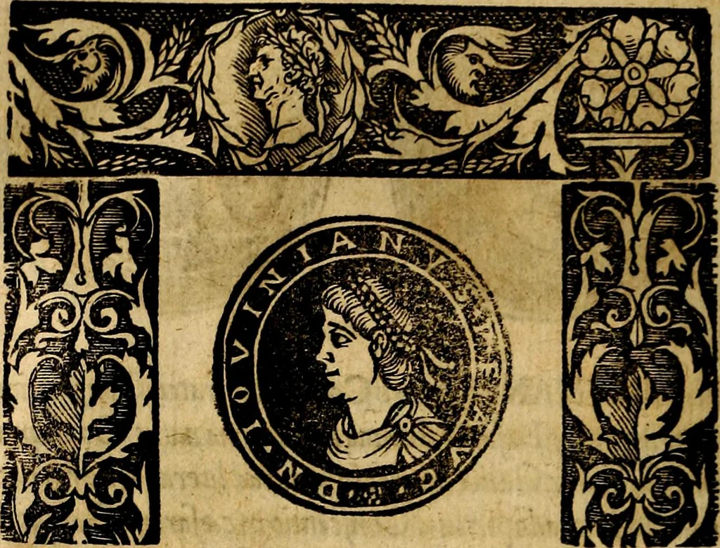 An illustration from Imperatorum et Caesarum vitæ, cum inaginibus ad vivam effigiem expressis. Libellus auctus cum elencho & iconijs consulum ab authore, 1534, leaf 131