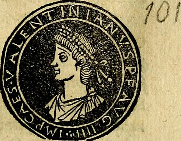 An illustration from Imperatorum et Caesarum vitæ, cum inaginibus ad vivam effigiem expressis. Libellus auctus cum elencho & iconijs consulum ab authore, 1534, leaf 136