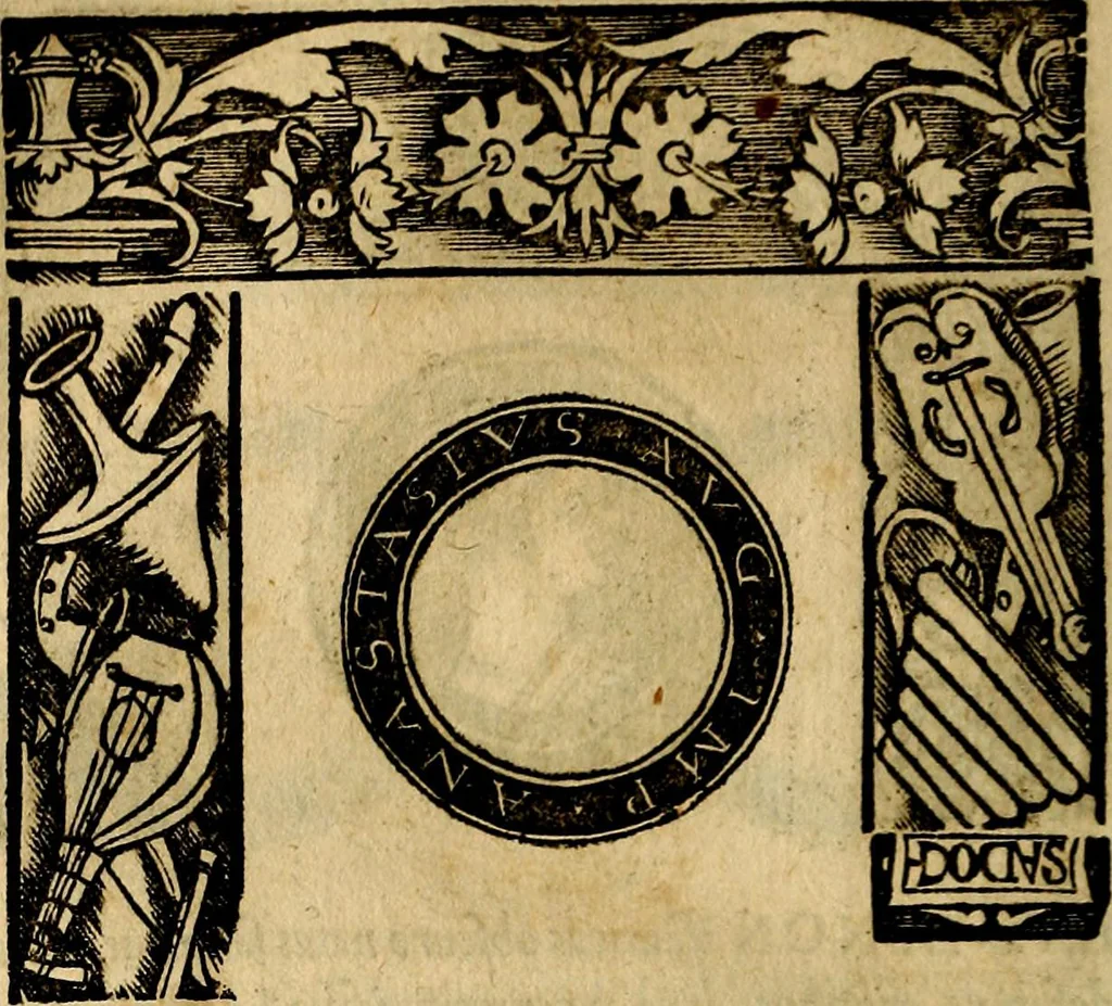 An illustration from Imperatorum et Caesarum vitæ, cum inaginibus ad vivam effigiem expressis. Libellus auctus cum elencho & iconijs consulum ab authore, 1534, leaf 141