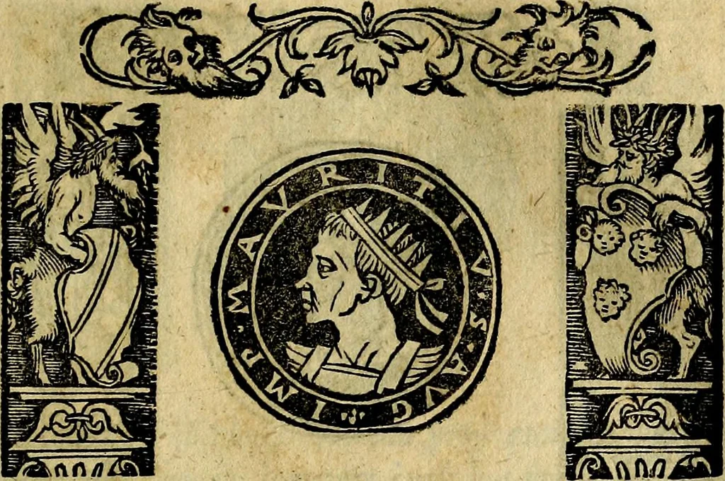 An illustration from Imperatorum et Caesarum vitæ, cum inaginibus ad vivam effigiem expressis. Libellus auctus cum elencho & iconijs consulum ab authore, 1534, leaf 146