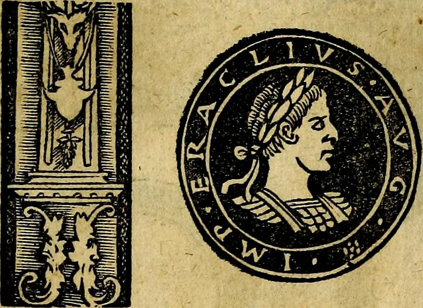 An illustration from Imperatorum et Caesarum vitæ, cum inaginibus ad vivam effigiem expressis. Libellus auctus cum elencho & iconijs consulum ab authore, 1534, leaf 148