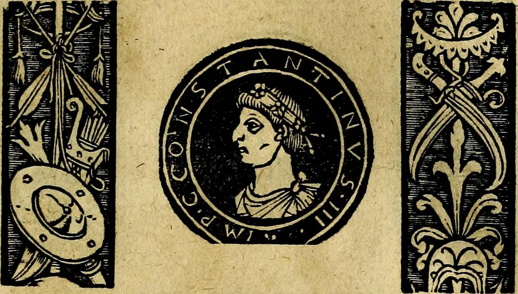 An illustration from Imperatorum et Caesarum vitæ, cum inaginibus ad vivam effigiem expressis. Libellus auctus cum elencho & iconijs consulum ab authore, 1534, leaf 150