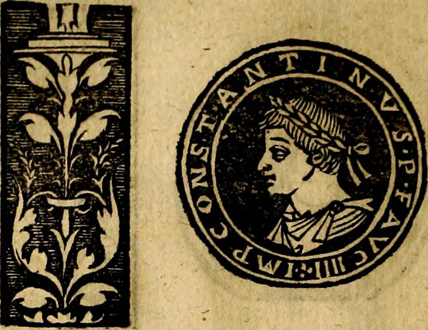 An illustration from Imperatorum et Caesarum vitæ, cum inaginibus ad vivam effigiem expressis. Libellus auctus cum elencho & iconijs consulum ab authore, 1534, leaf 151
