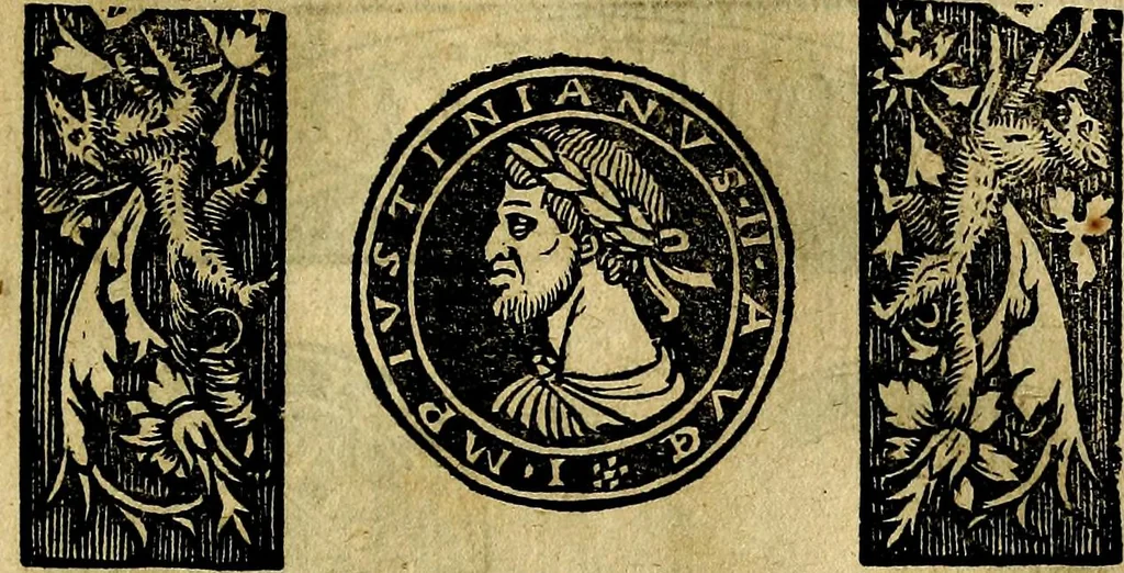 An illustration from Imperatorum et Caesarum vitæ, cum inaginibus ad vivam effigiem expressis. Libellus auctus cum elencho & iconijs consulum ab authore, 1534, leaf 152