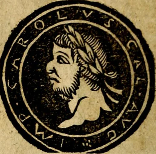 An illustration from Imperatorum et Caesarum vitæ, cum inaginibus ad vivam effigiem expressis. Libellus auctus cum elencho & iconijs consulum ab authore, 1534, leaf 165