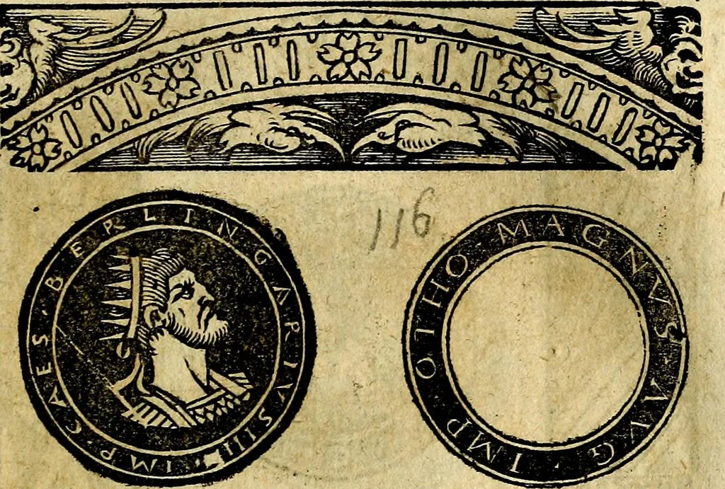 An illustration from Imperatorum et Caesarum vitæ, cum inaginibus ad vivam effigiem expressis. Libellus auctus cum elencho & iconijs consulum ab authore, 1534, leaf 170