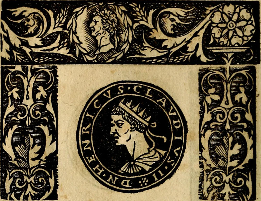 An illustration from Imperatorum et Caesarum vitæ, cum inaginibus ad vivam effigiem expressis. Libellus auctus cum elencho & iconijs consulum ab authore, 1534, leaf 173