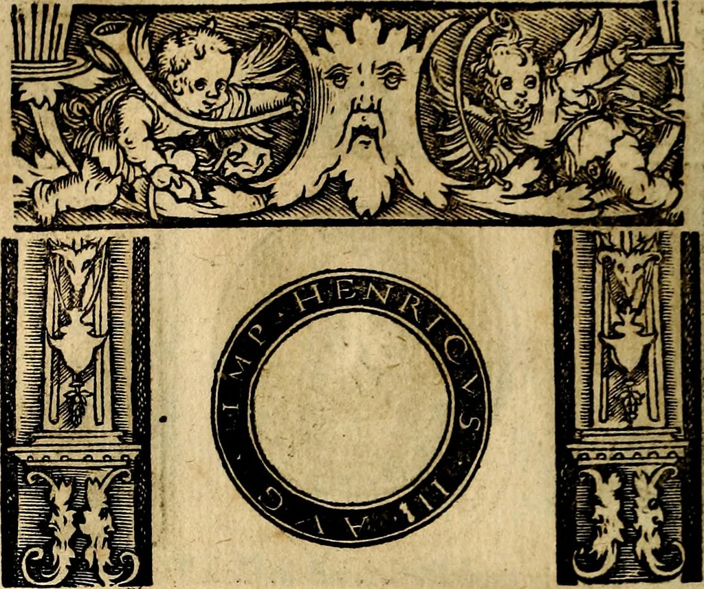 An illustration from Imperatorum et Caesarum vitæ, cum inaginibus ad vivam effigiem expressis. Libellus auctus cum elencho & iconijs consulum ab authore, 1534, leaf 175