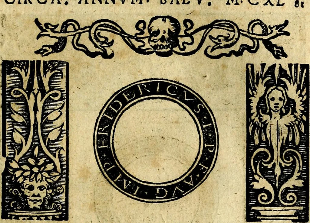 An illustration from Imperatorum et Caesarum vitæ, cum inaginibus ad vivam effigiem expressis. Libellus auctus cum elencho & iconijs consulum ab authore, 1534, leaf 180