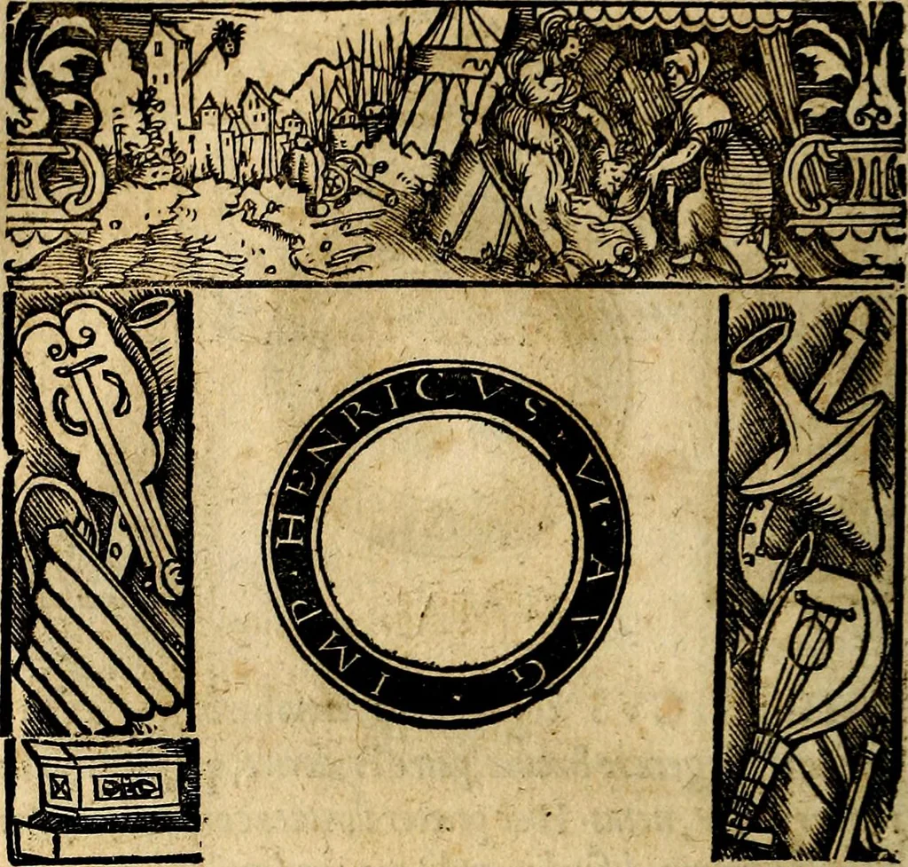An illustration from Imperatorum et Caesarum vitæ, cum inaginibus ad vivam effigiem expressis. Libellus auctus cum elencho & iconijs consulum ab authore, 1534, leaf 181