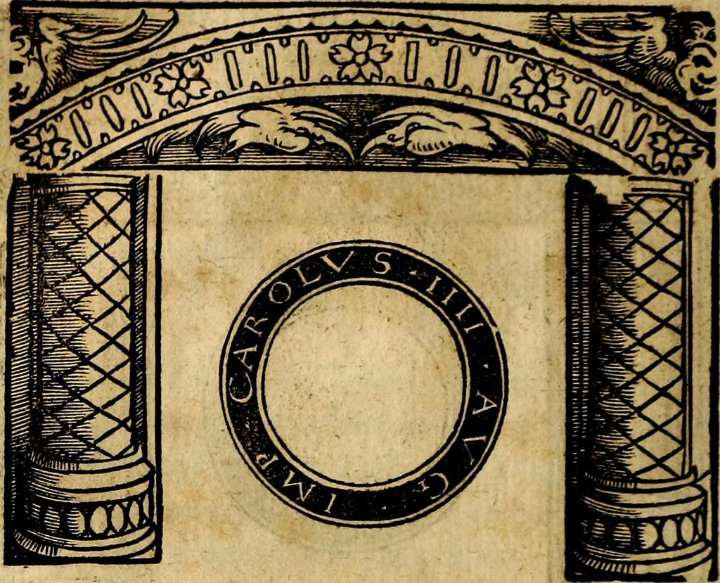 An illustration from Imperatorum et Caesarum vitæ, cum inaginibus ad vivam effigiem expressis. Libellus auctus cum elencho & iconijs consulum ab authore, 1534, leaf 187