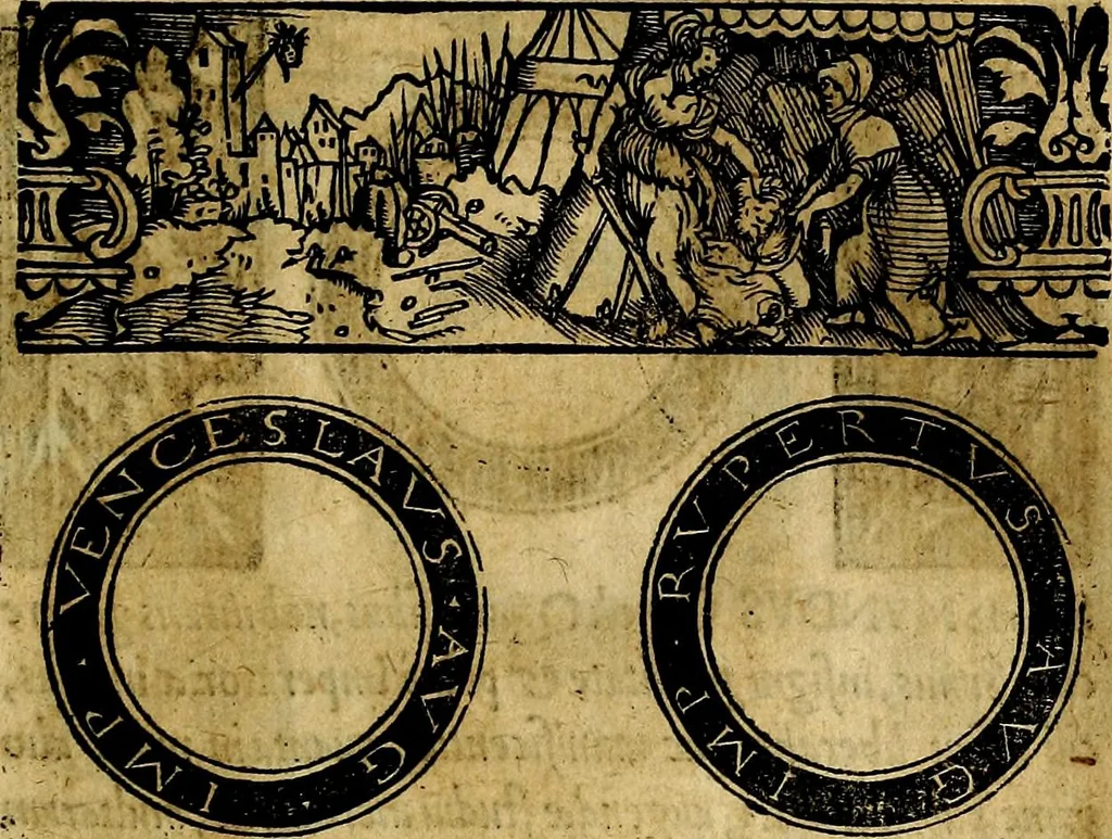 An illustration from Imperatorum et Caesarum vitæ, cum inaginibus ad vivam effigiem expressis. Libellus auctus cum elencho & iconijs consulum ab authore, 1534, leaf 188