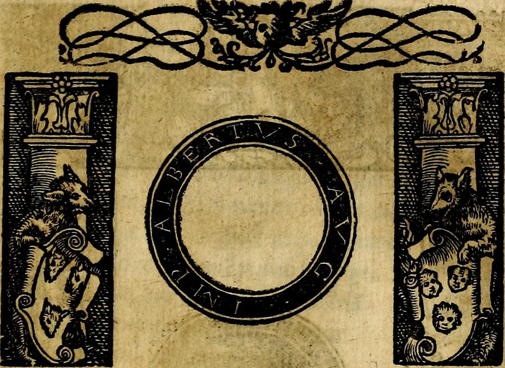 An illustration from Imperatorum et Caesarum vitæ, cum inaginibus ad vivam effigiem expressis. Libellus auctus cum elencho & iconijs consulum ab authore, 1534, leaf 190