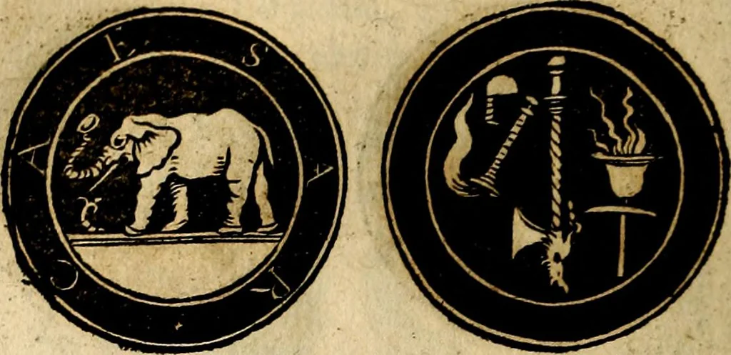 An illustration from Imperatorum et Caesarum vitæ, cum inaginibus ad vivam effigiem expressis. Libellus auctus cum elencho & iconijs consulum ab authore, 1534, leaf 219