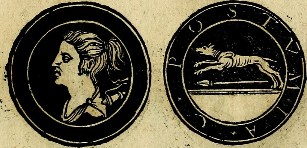 An illustration from Imperatorum et Caesarum vitæ, cum inaginibus ad vivam effigiem expressis. Libellus auctus cum elencho & iconijs consulum ab authore, 1534, leaf 220