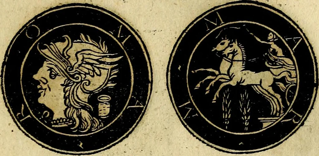An illustration from Imperatorum et Caesarum vitæ, cum inaginibus ad vivam effigiem expressis. Libellus auctus cum elencho & iconijs consulum ab authore, 1534, leaf 222