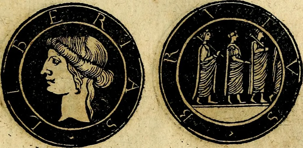 An illustration from Imperatorum et Caesarum vitæ, cum inaginibus ad vivam effigiem expressis. Libellus auctus cum elencho & iconijs consulum ab authore, 1534, leaf 224