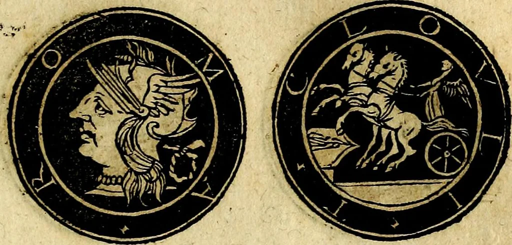 An illustration from Imperatorum et Caesarum vitæ, cum inaginibus ad vivam effigiem expressis. Libellus auctus cum elencho & iconijs consulum ab authore, 1534, leaf 226