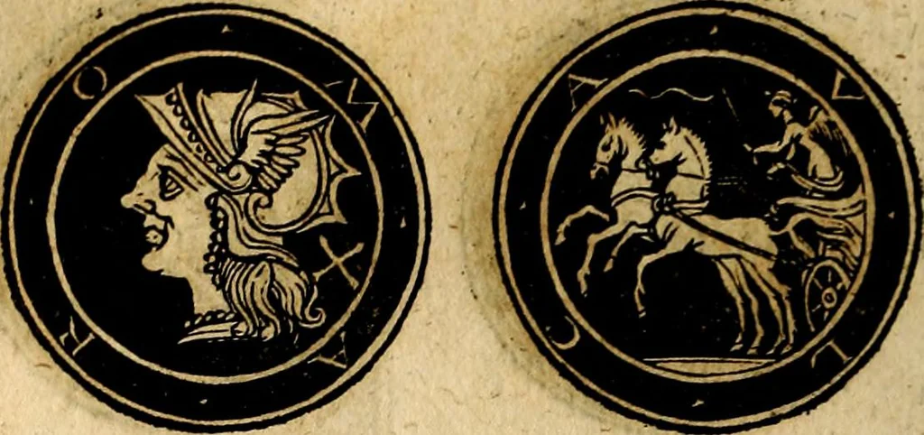 An illustration from Imperatorum et Caesarum vitæ, cum inaginibus ad vivam effigiem expressis. Libellus auctus cum elencho & iconijs consulum ab authore, 1534, leaf 227