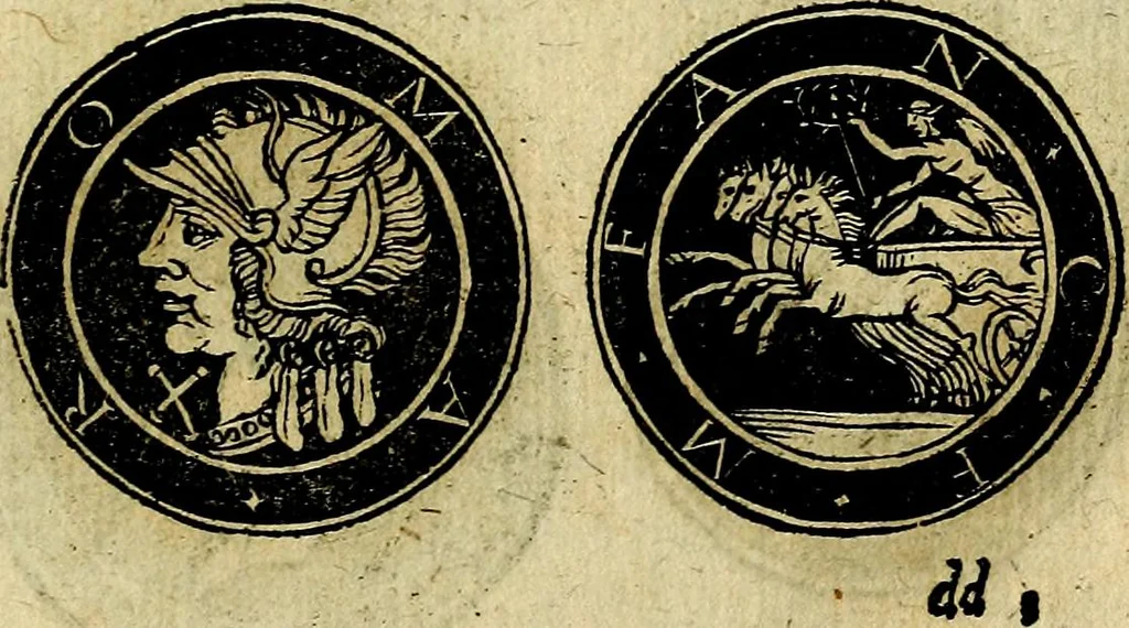 An illustration from Imperatorum et Caesarum vitæ, cum inaginibus ad vivam effigiem expressis. Libellus auctus cum elencho & iconijs consulum ab authore, 1534, leaf 228