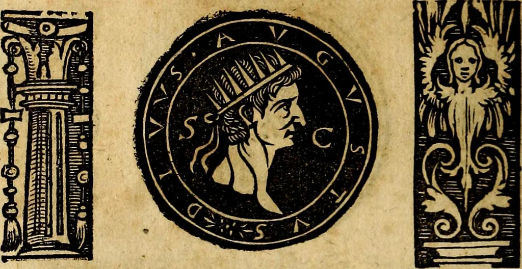 An illustration from Imperatorum et Caesarum vitæ, cum inaginibus ad vivam effigiem expressis. Libellus auctus cum elencho & iconijs consulum ab authore, 1534, leaf 25